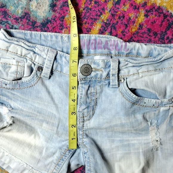 Hydraulic Light Washed Distressed Cuffed Bottom Shorts - Picture 13 of 16
